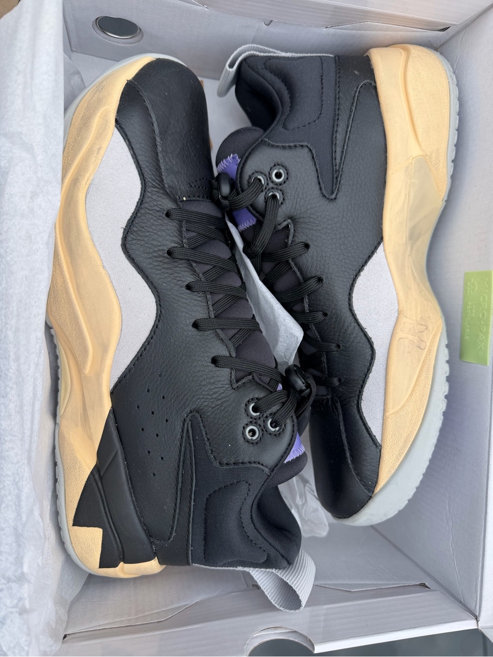 Brandblack Black, Beige and Purple High-Top Athletic Sneakers